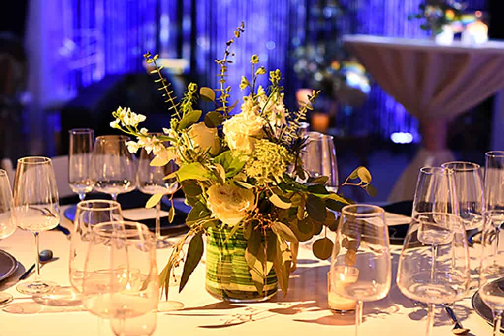 floral centerpiece at corporate event