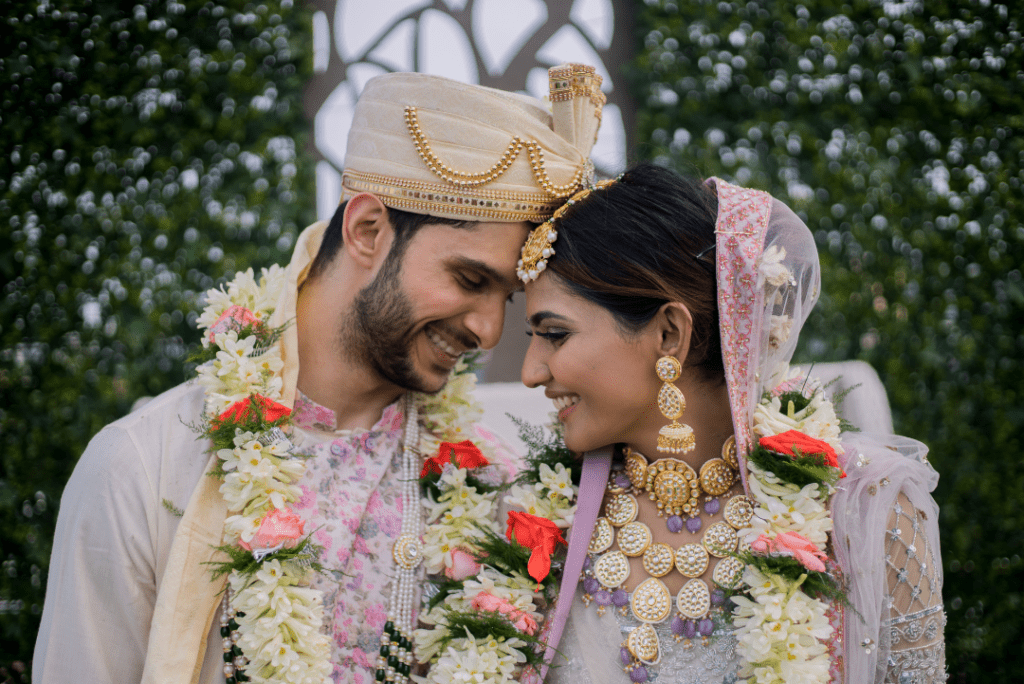 indian couple at their wedding